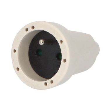 Koppelstekker PVC met kinderbeveiliging IP20 met Barcode wit