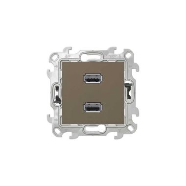 S24 Prise double USB, couleur: taupe