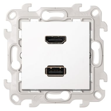S24 Stopcontact HDMI 1.4 + USB A 2.0, kleur: wit