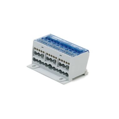 Répartieur, 4-pôles, 125A, phase + 8 connections, gris