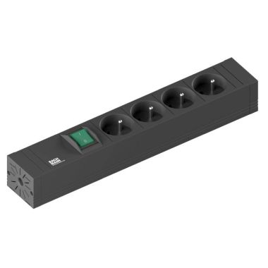 Connect Line 1U 4x Stopcontacten 1x Schakelaar +2m H05VV-F 3G1,5mm²