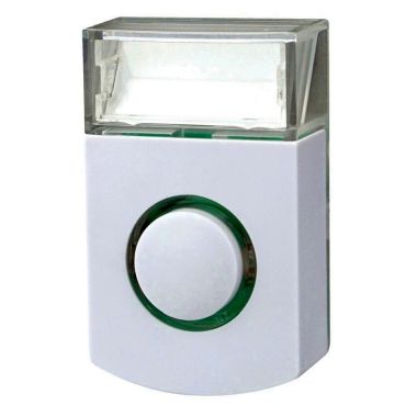 KKO 2002W Art blanc bouton poussoir en saillie avec éclairage, 8 - 12V AC / DC
