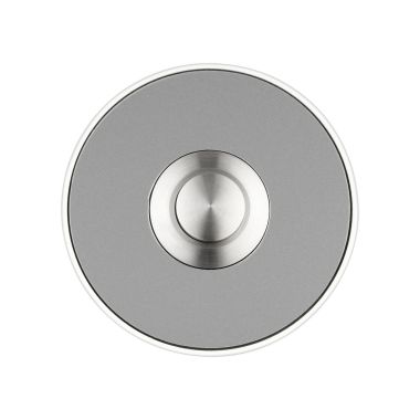 Piccolo - Bouton-poussoir pour sonnette (rond), acier inoxydable - blanc