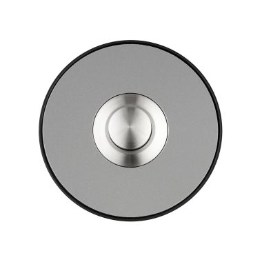 Piccolo - Bouton poussoir pour sonnette (rond), acier inoxydable - noir