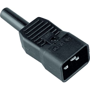 Stekkers, schakelaars en stopcontacten - Bachmann - Kalt Recht stekker 16A, 250V, 70° C20, zwart - 915.175