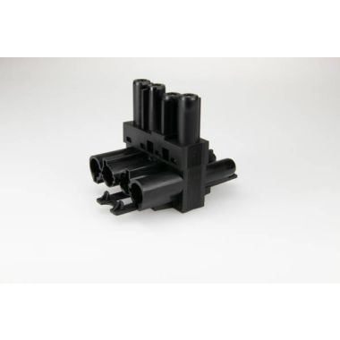 AC166 GVT 3 Splitter, 4-polig, 1 in 2 uit, zwart