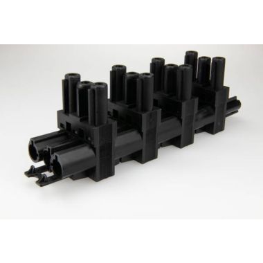 AC166 GVT 6 Splitter, 3-polig, 1 in 5 uit, zwart