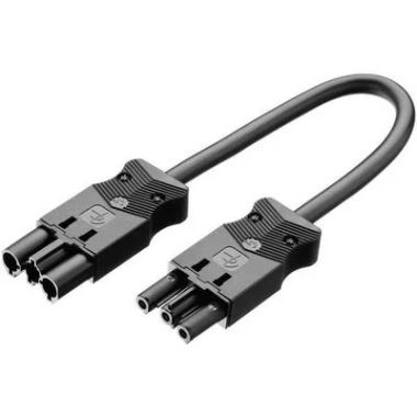 AC166 VLCG Koppelsnoer M/F, 3-polig, 2,5mm², 700cm. Zwart, B2ca