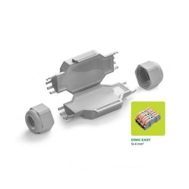 Dino Easy verbindingsmof met gel+Rayblokconnector 3x0,5-4 mm² IP68/IP69K