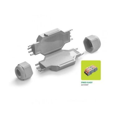 Fred Easy verbindingsmof met gel+ Rayblok connector 2x 0,5-4 mm² IP68/IP69K