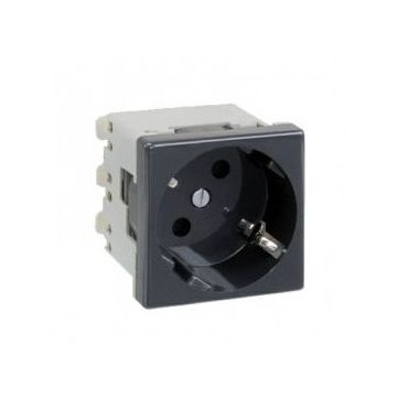 Prise de courant Schuko K45 connexion àvis - Gris graphite