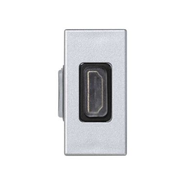 K45 Plaque 1/2 mécanisme HDMI - Femelle/ Femelle - Alu