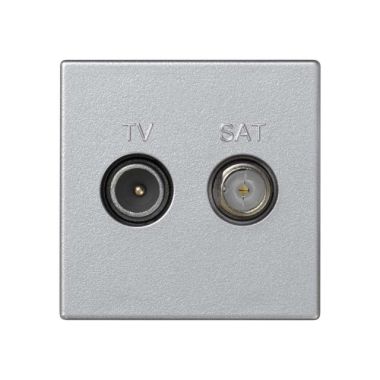 K45-plaat met TV-contactdoos alleenstaand, IEC-stekkers + SA