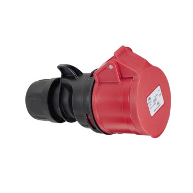 Fiche CEE femelle, IP44, 32 A, 4 pôles, 400 V, 6h, rouge, sans vis