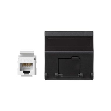 K45 Schuine plaat VDM met klep 1 x RJ45Cat 6 UTP - Grafiet