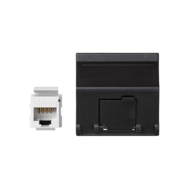 K45 Plaque VDM Incliné avec volet 1 x RJ 45 Cat. 6 UTP - Gri