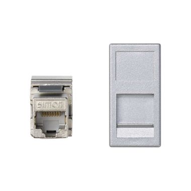 K45 Plaque VDM plate avec volet 1 x RJ 45Cat. 5e FTP - Alumi
