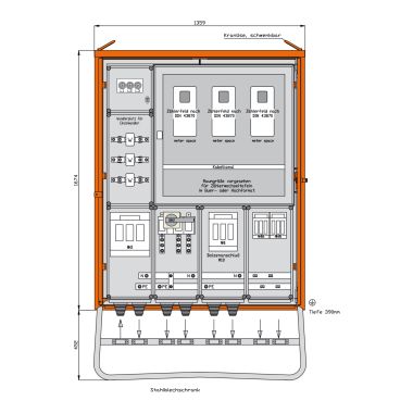 Aansluitkast 277 kVA/ 4 Stopcontacten