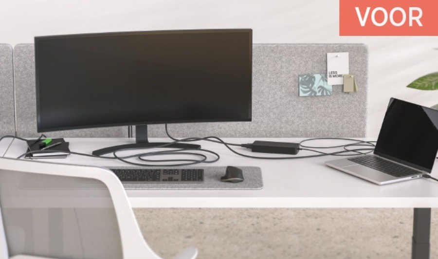 Kabelmanagement messy desk